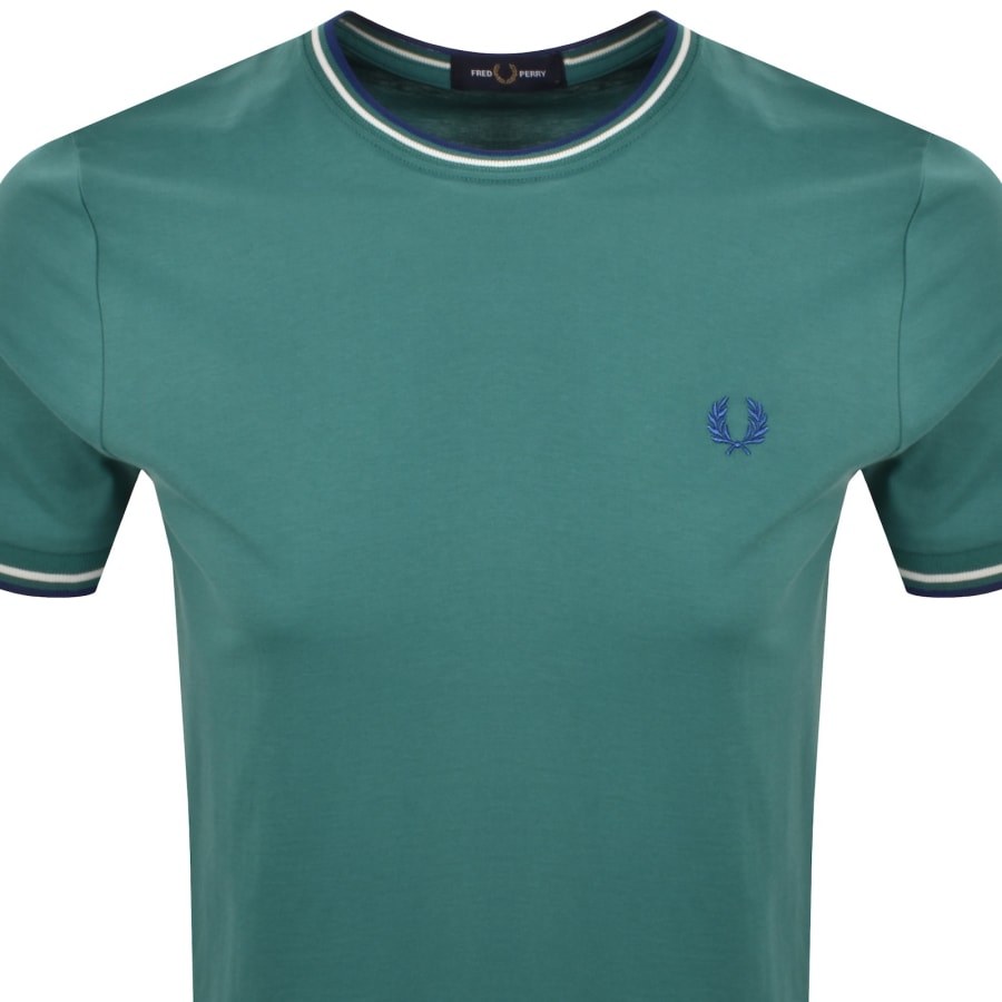 Fred Perry Twin Tipped T Shirt Green | Mainline Menswear dk